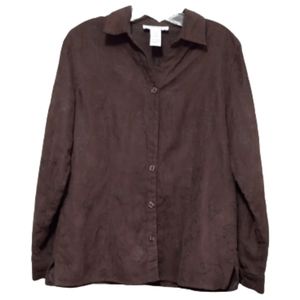 SAG HARBOR Brown Long Sleeve Top M